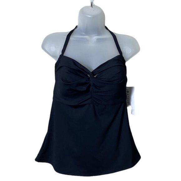 Athleta Hampton Bra Cup Swim Tankini Top Black UPF 50+ Beach Vacation 34 D/DD - Picture 5 of 7